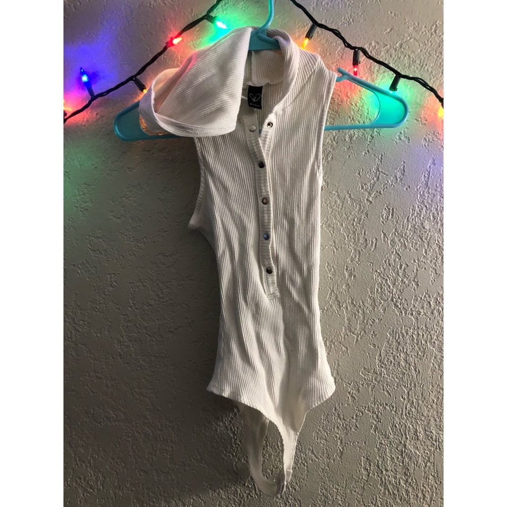 White hooded body suit